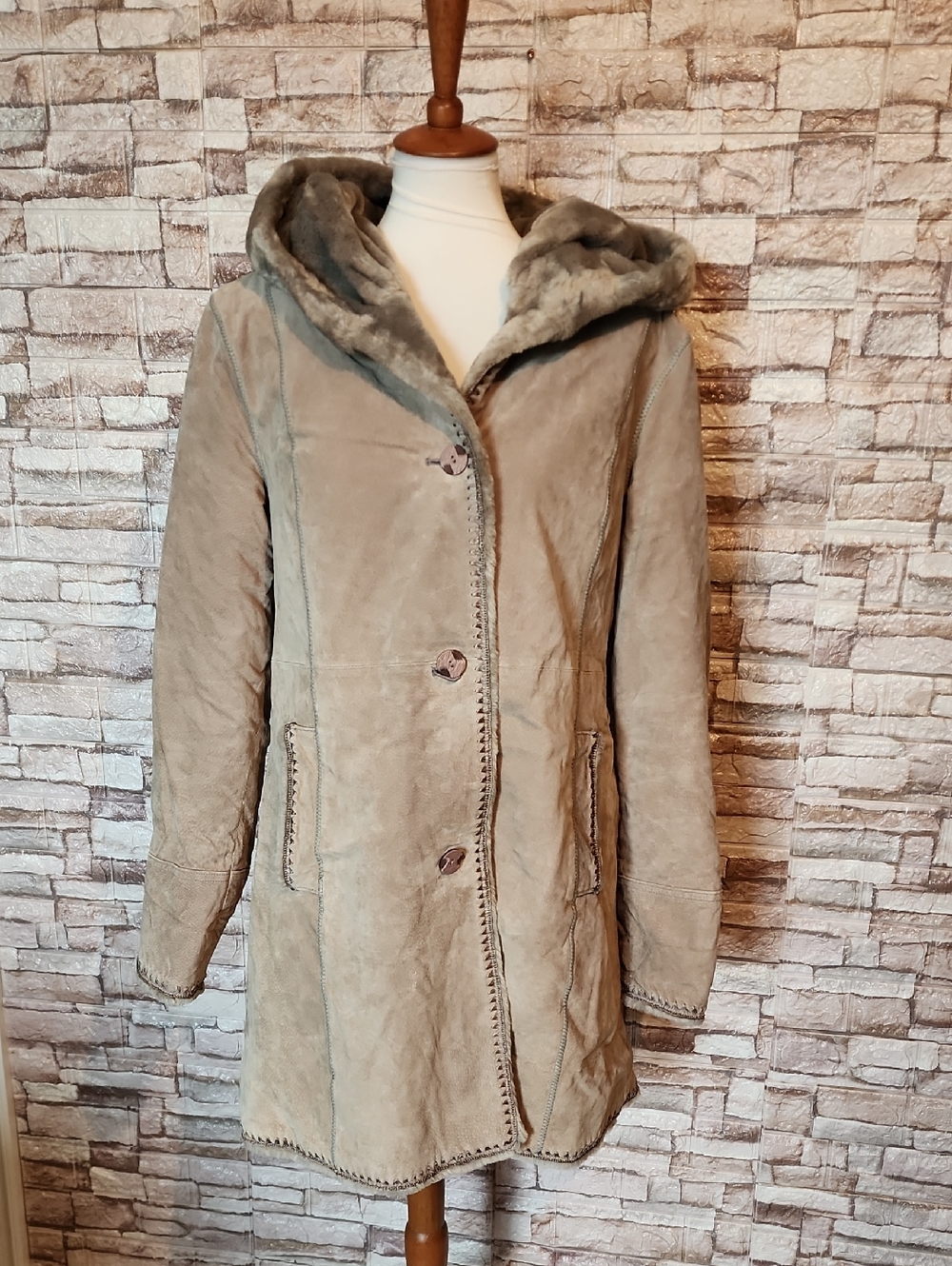 Covington  Vintage Leather  Hoodie Coat